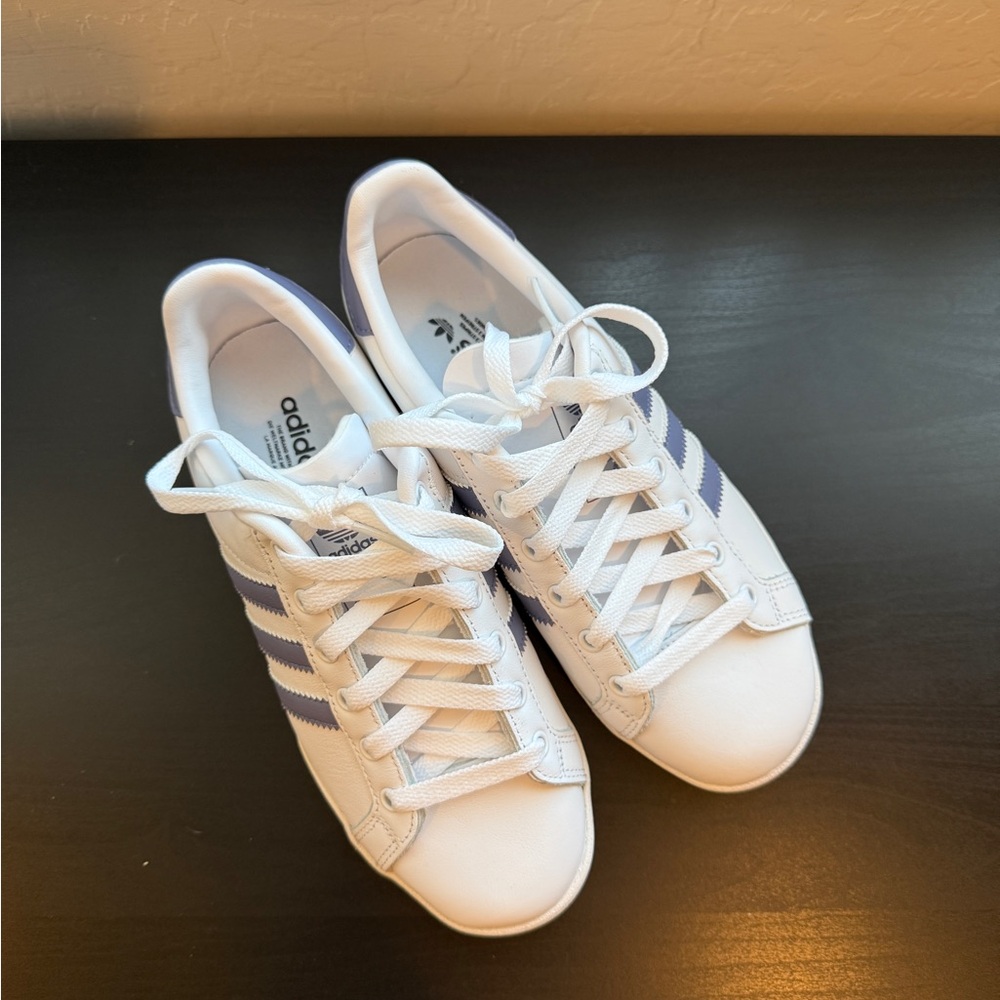 Adidas White and Purple Sneakers